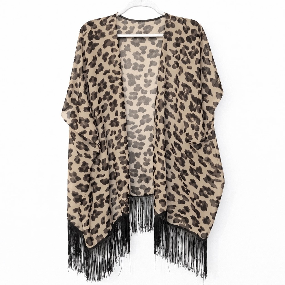 One size Leopard/cheetah animal print kimono